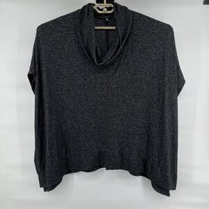 White House Black Market Black Gray Cowl Neck Poncho Size XS/S Oversized